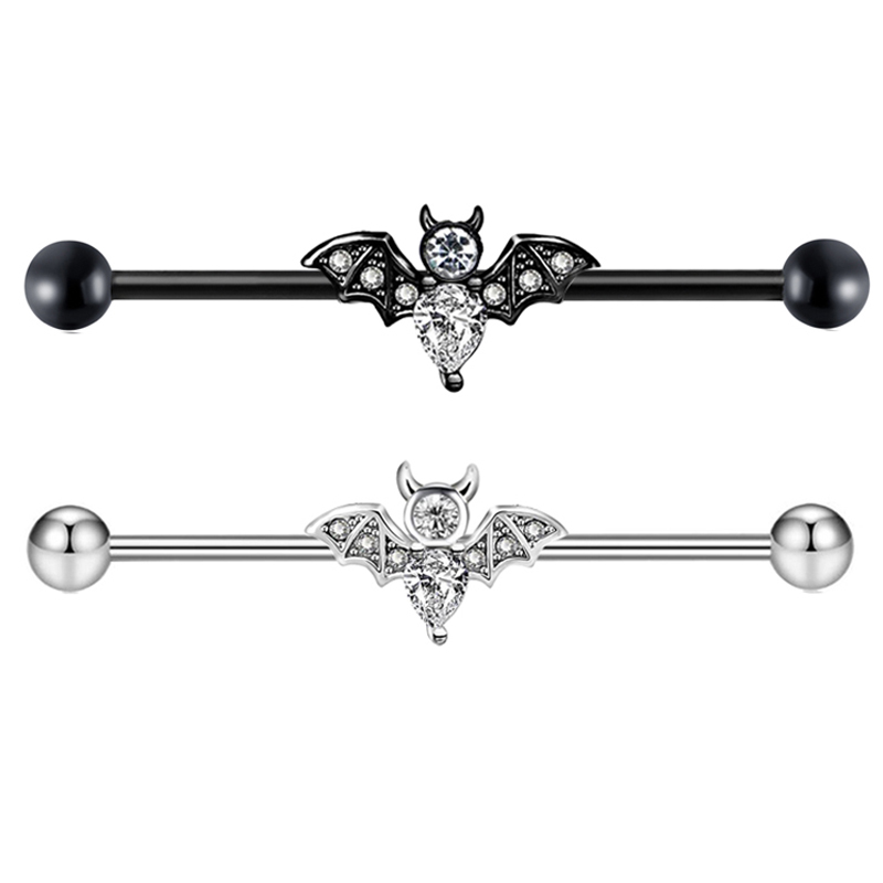 Industrial Barbell Long - 14g Stainless Steel Long Industrial Piercing