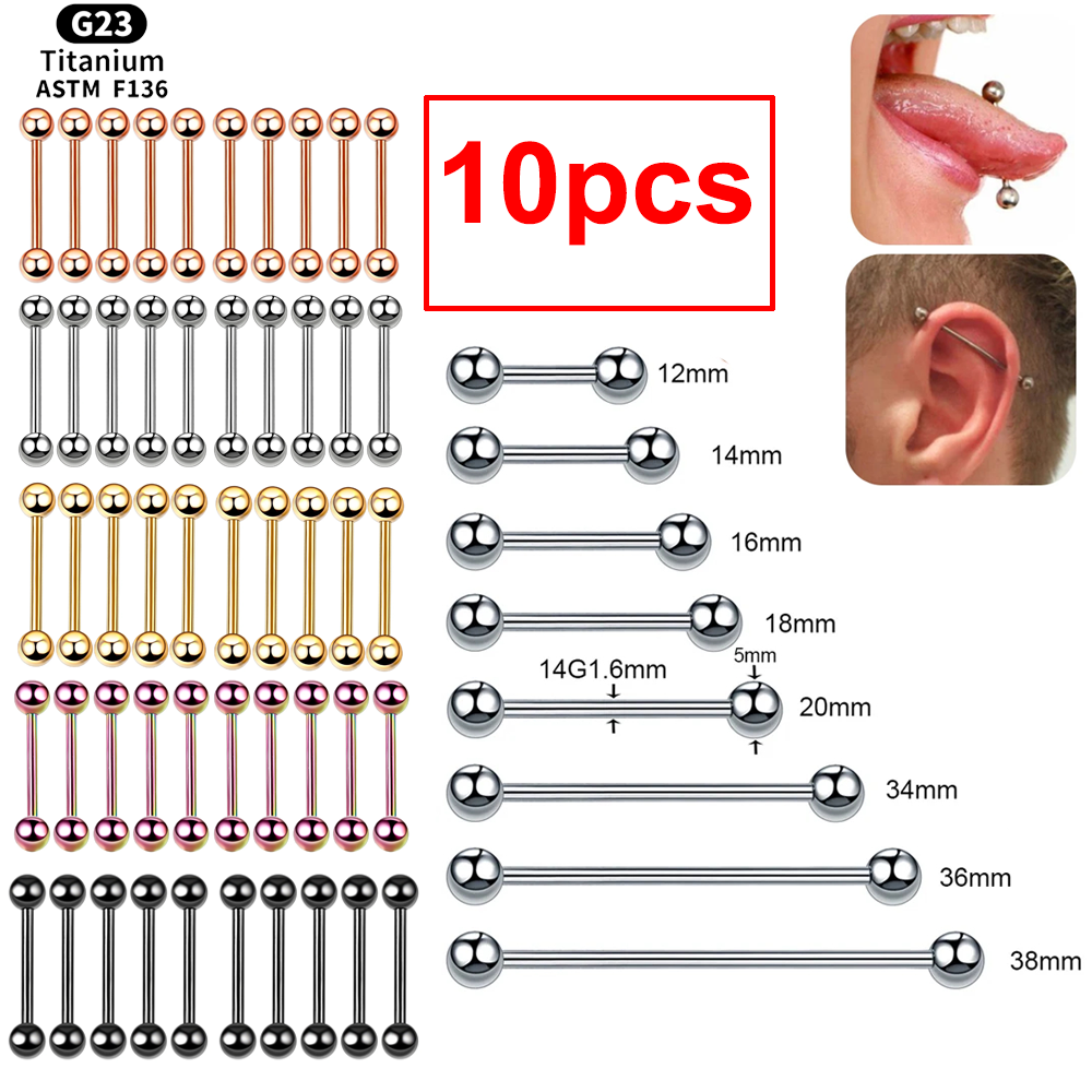 Industrial Barbell Long - 10pcs Internal thread Piercing Jewelry Titanium