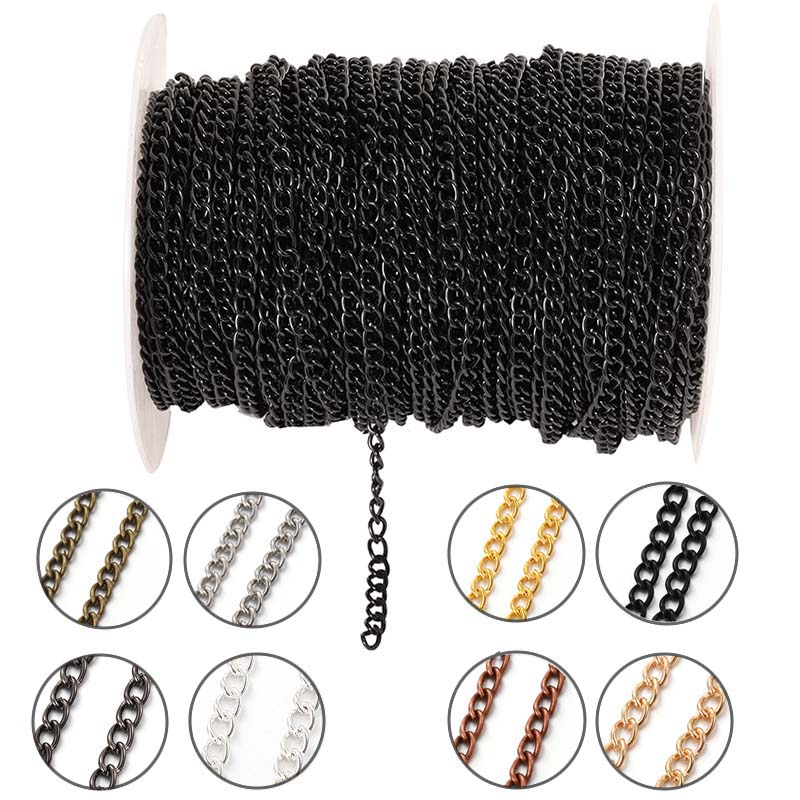 Body Jewelry Beach - 2Meters 2.5/3.5/4.5mm Metal Flat Oval Extension