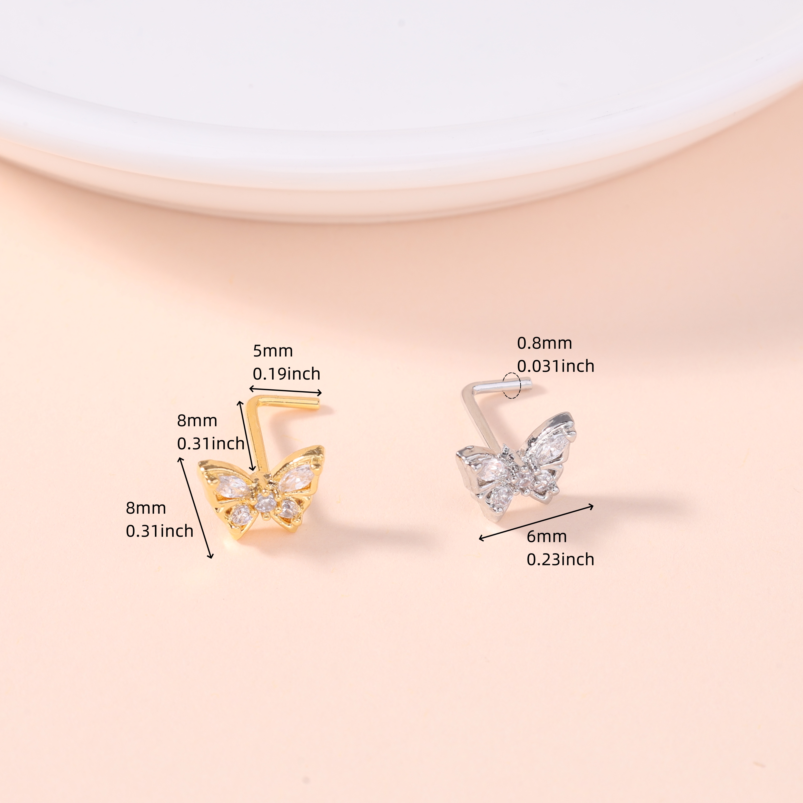 1Pcs Nose Stud Rings L Screw S - đánh giá và giá Body Jewelry Rings