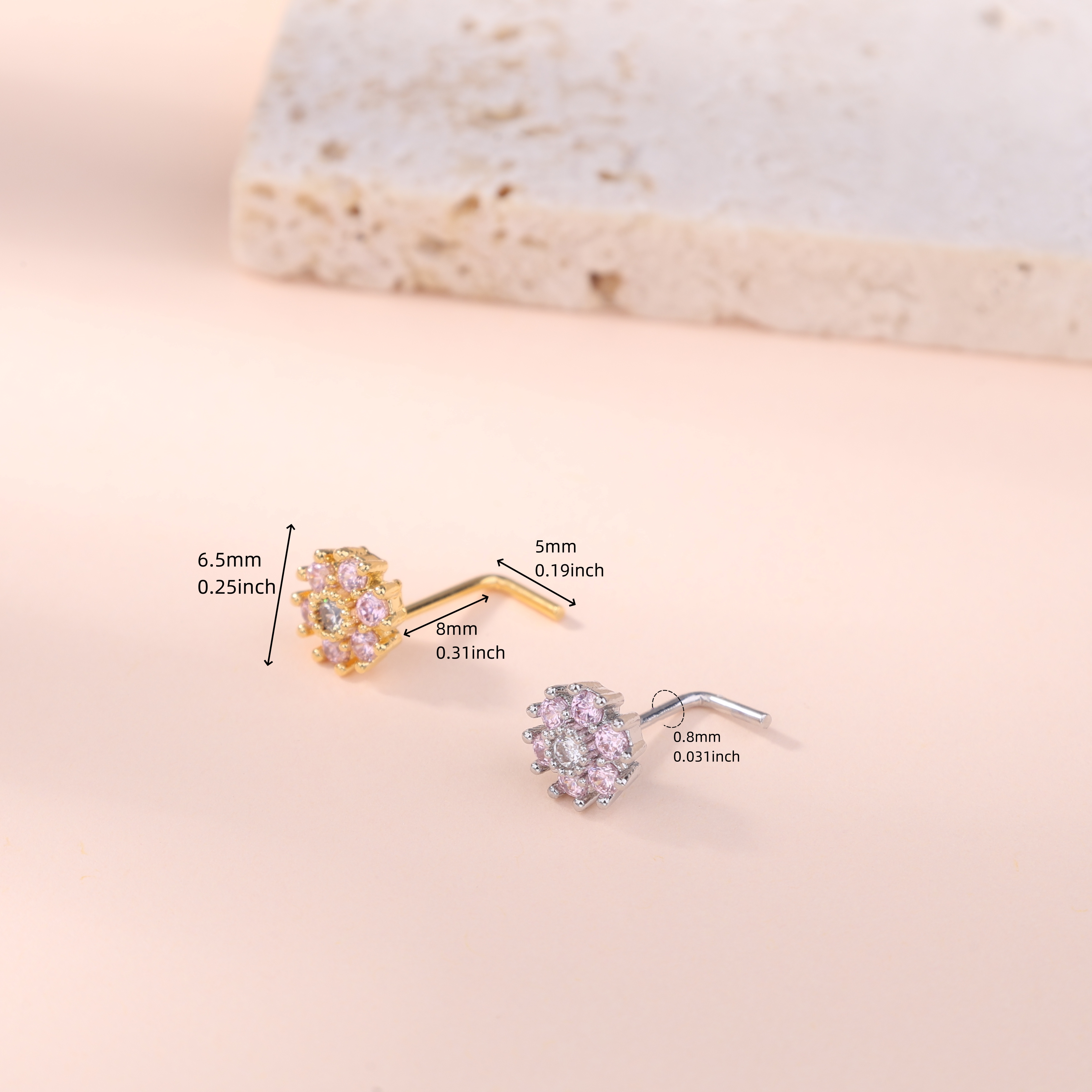 1Pcs Nose Stud Rings L Screw S - đánh giá và giá Body Jewelry Rings