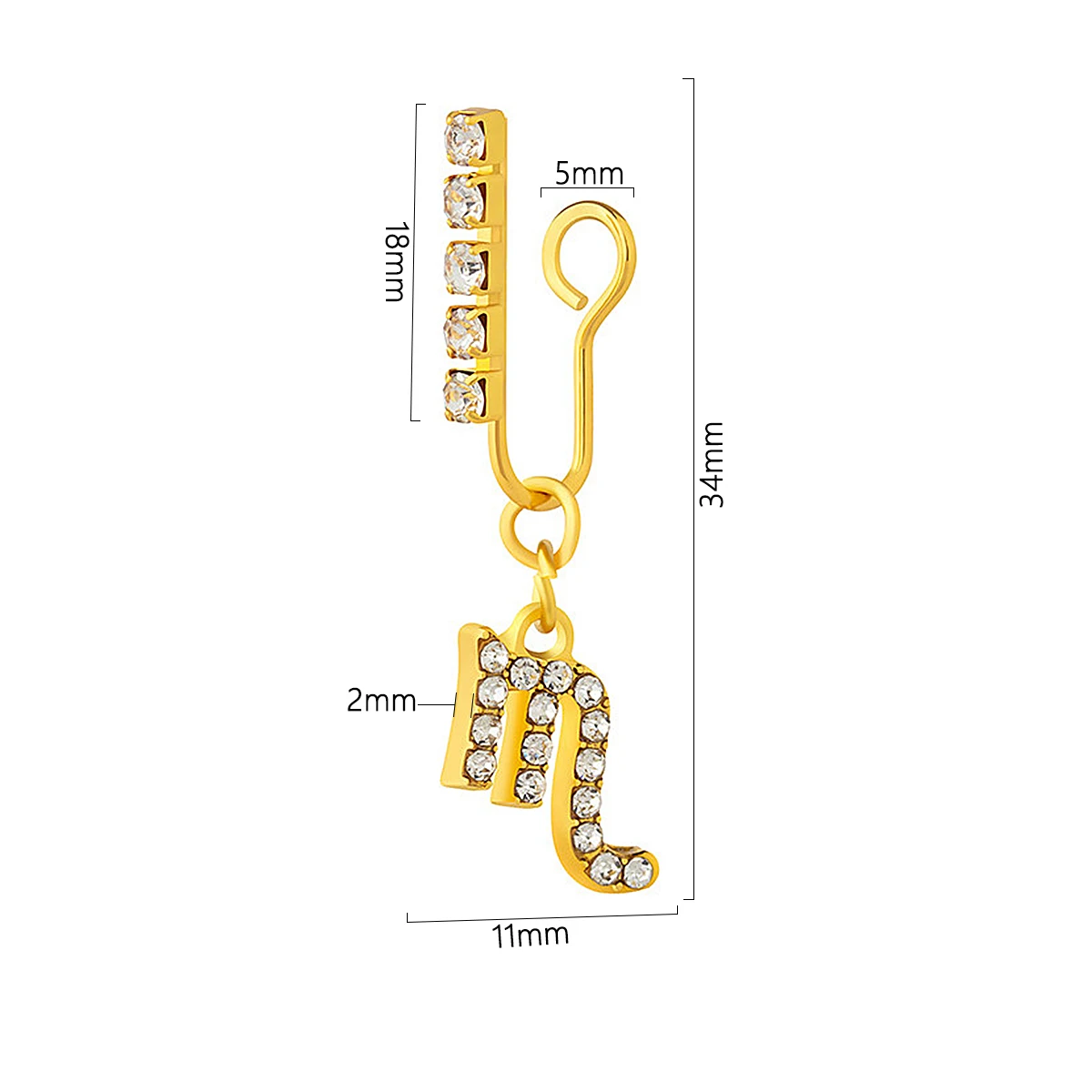 2 Pack Ear Clips Metal Zircon  - đánh giá và giá Body Jewelry And Earrings