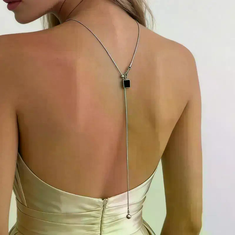 Sparkly Pearl Back Chain Neckl - đánh giá và giá Body Jewelry For Backless Dress
