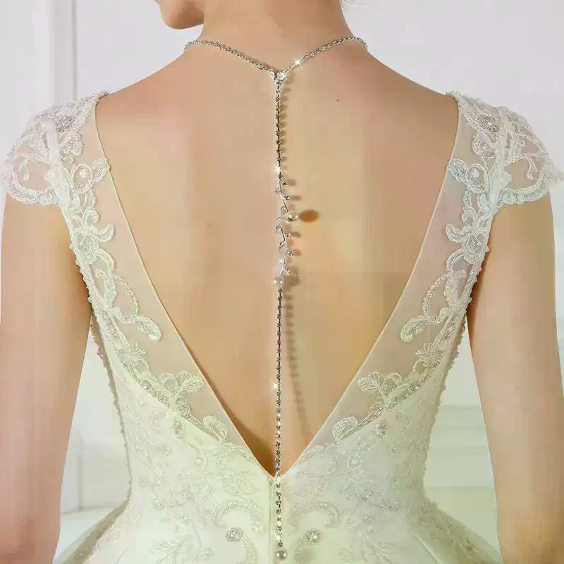 Sparkly Pearl Back Chain Neckl - đánh giá và giá Body Jewelry For Backless Dress