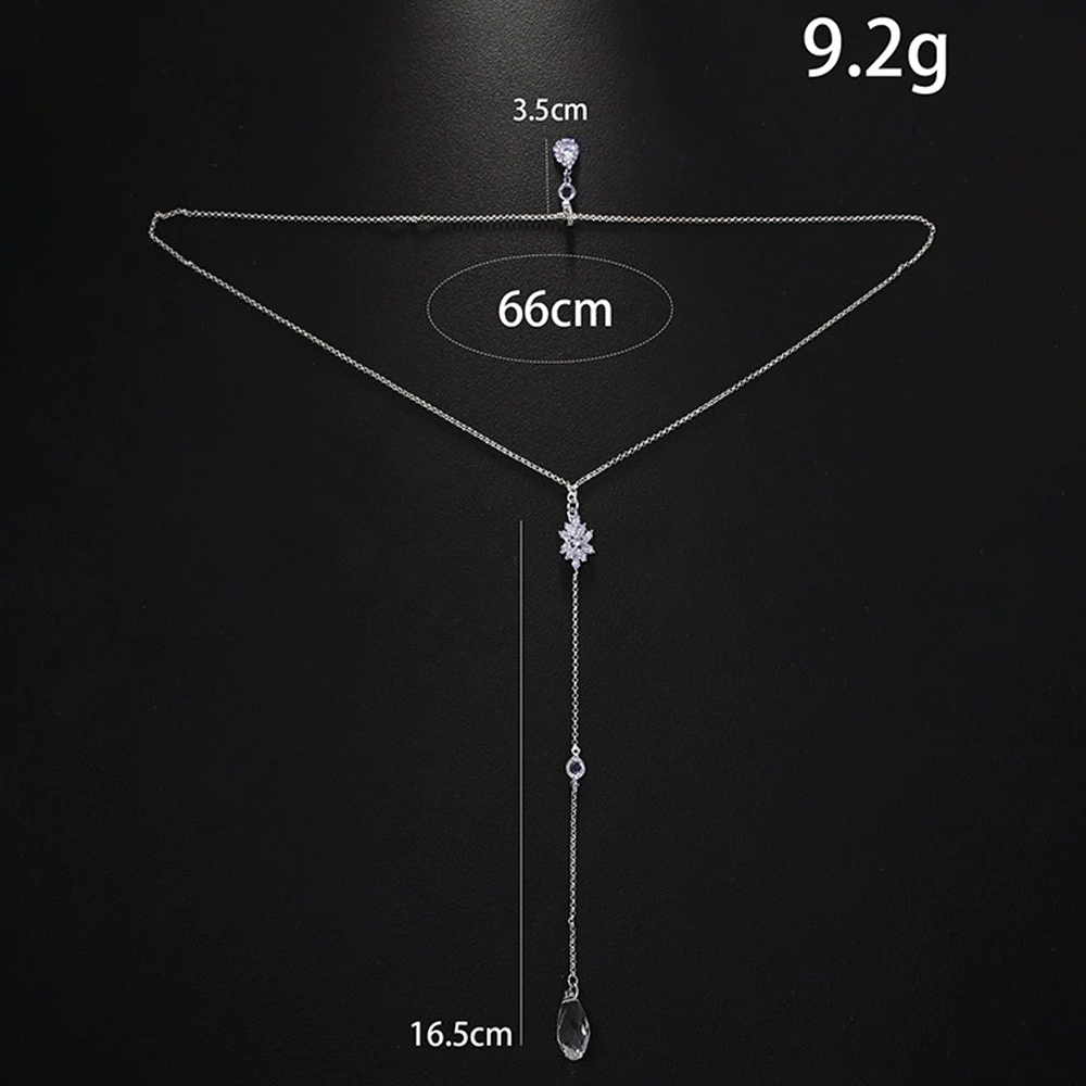 Luxury Zircon Water Drop Back  - đánh giá và giá Body Jewelry For Backless Dress