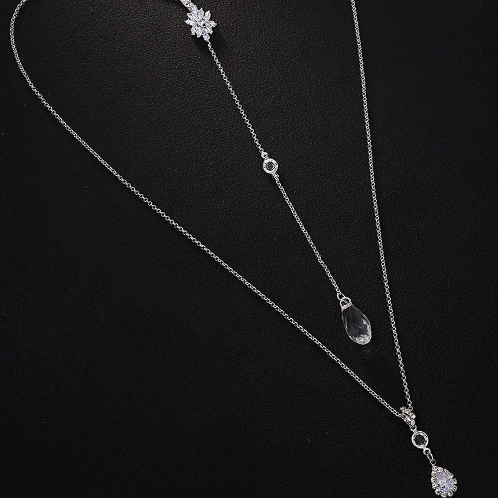 Luxury Zircon Water Drop Back  - đánh giá và giá Body Jewelry For Backless Dress