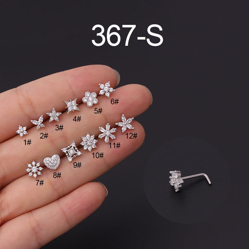 1Pc L Shaped Nose Studs Stainl - đánh giá và giá Body Jewelry Indian