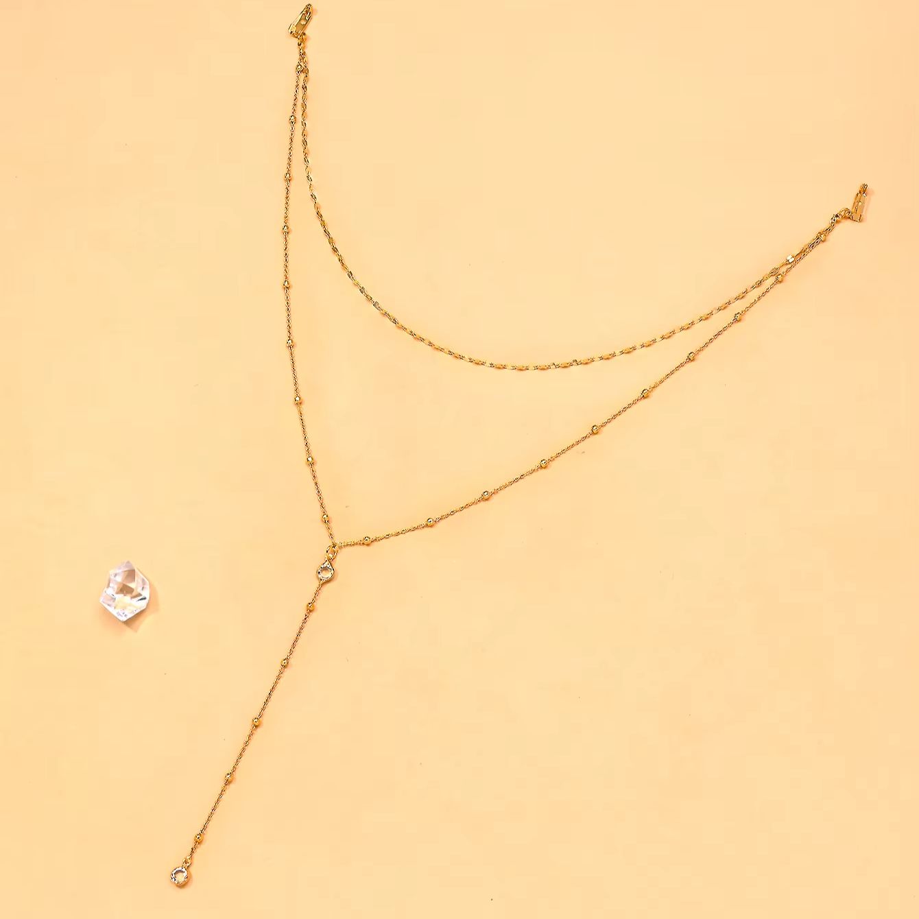 Delicate Gold Plated CZ Beaded - đánh giá và giá Body Jewelry For Backless Dress