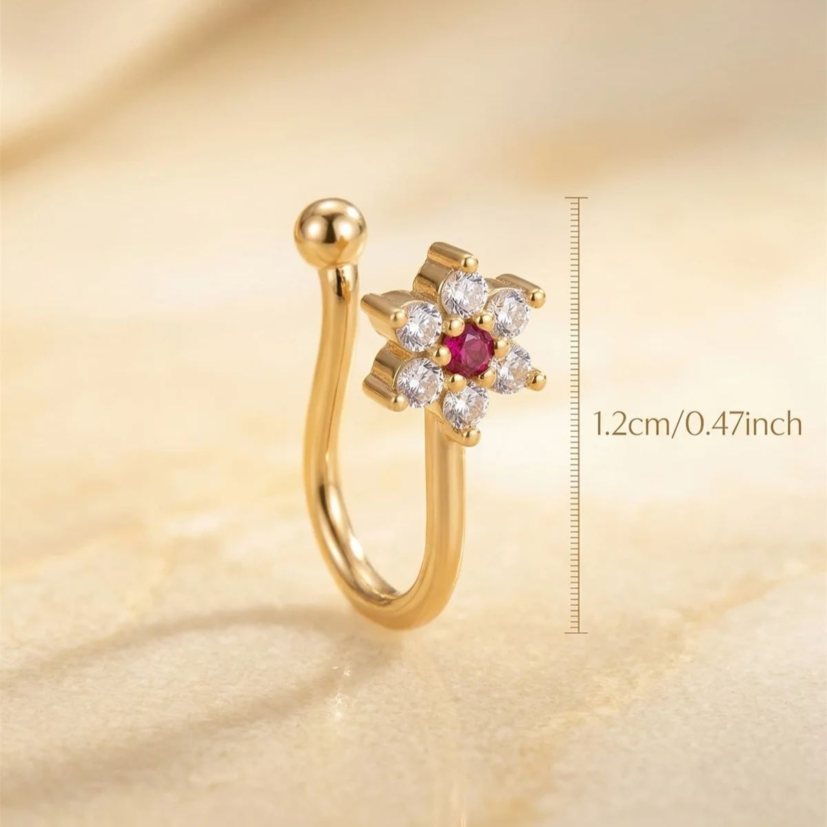 1PC Flower Shaped No Piercing  - đánh giá và giá Body Jewelry On Sale