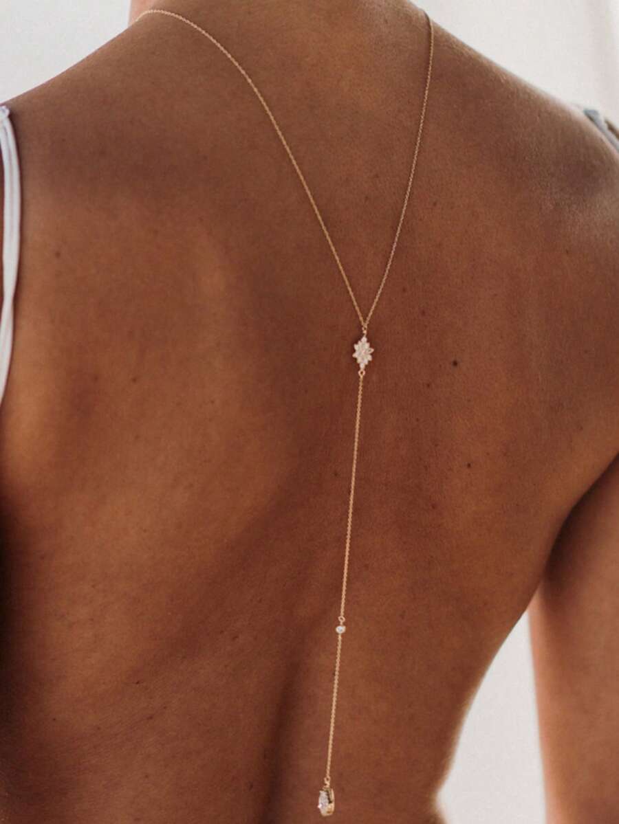 Elegant Pear-Shaped Crystal Pe - đánh giá và giá Body Jewelry For Backless Dress