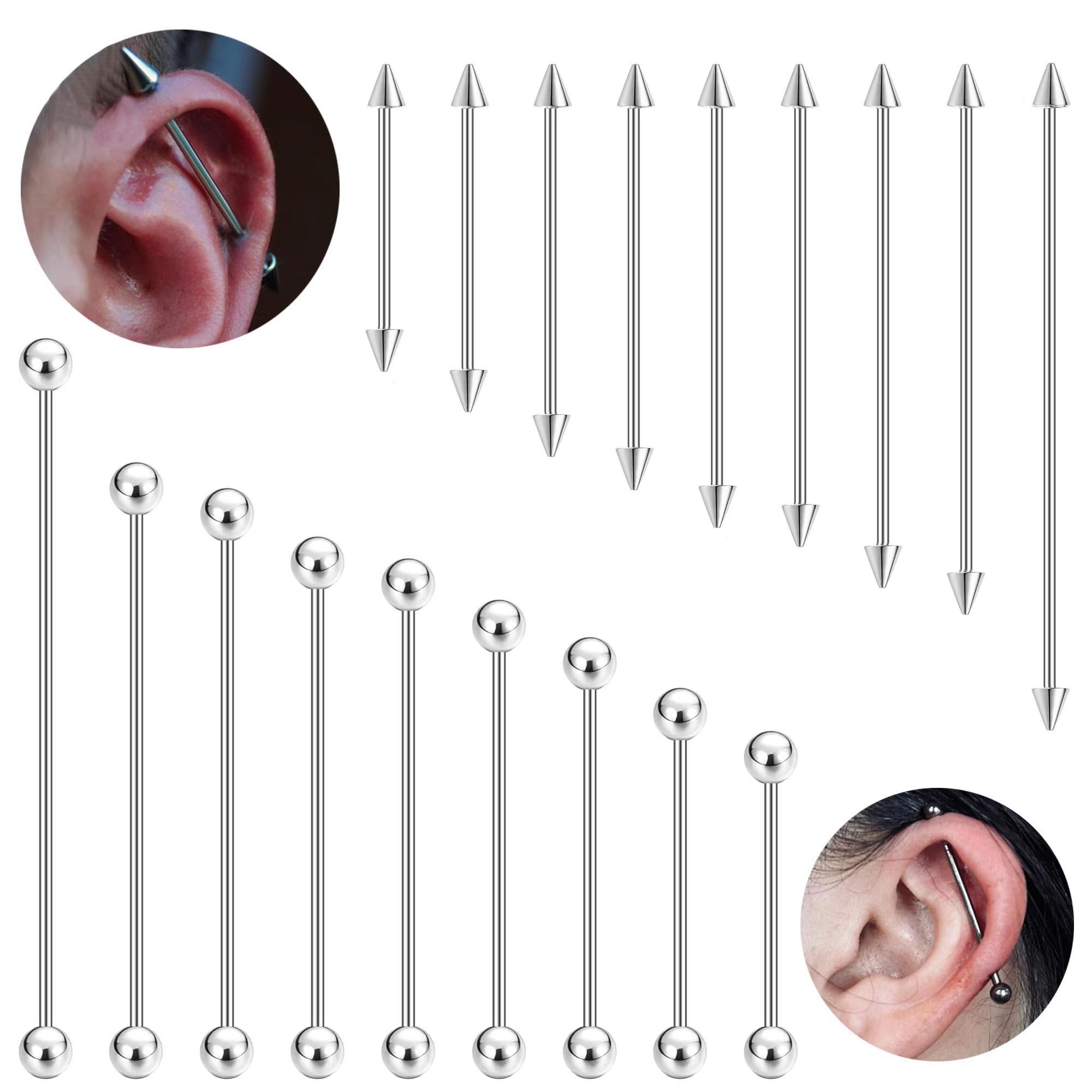 1pc 316L Surgical Steel Indust - đánh giá và giá Industrial Barbell Long