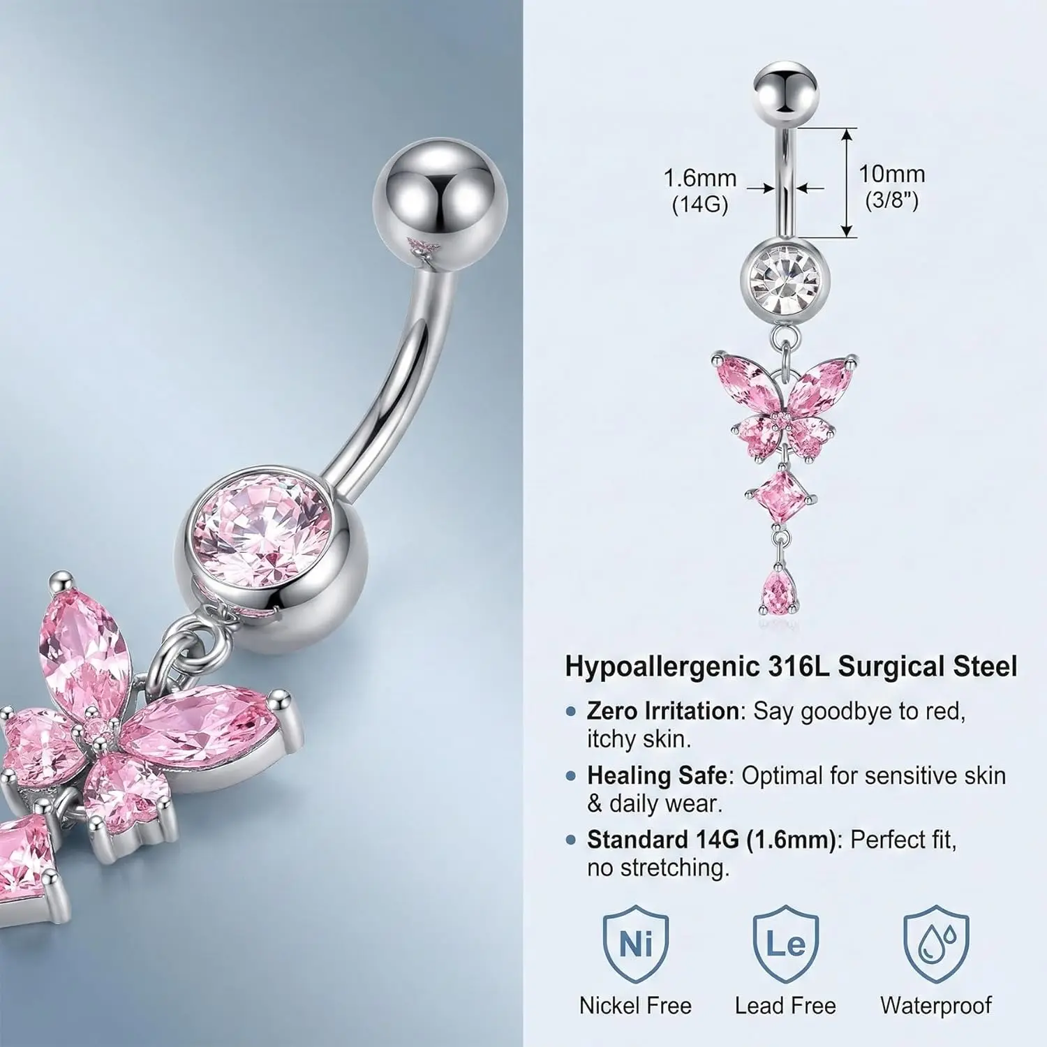 Belly Button Ring Dangle Surgi - đánh giá và giá Body Jewelry Rings
