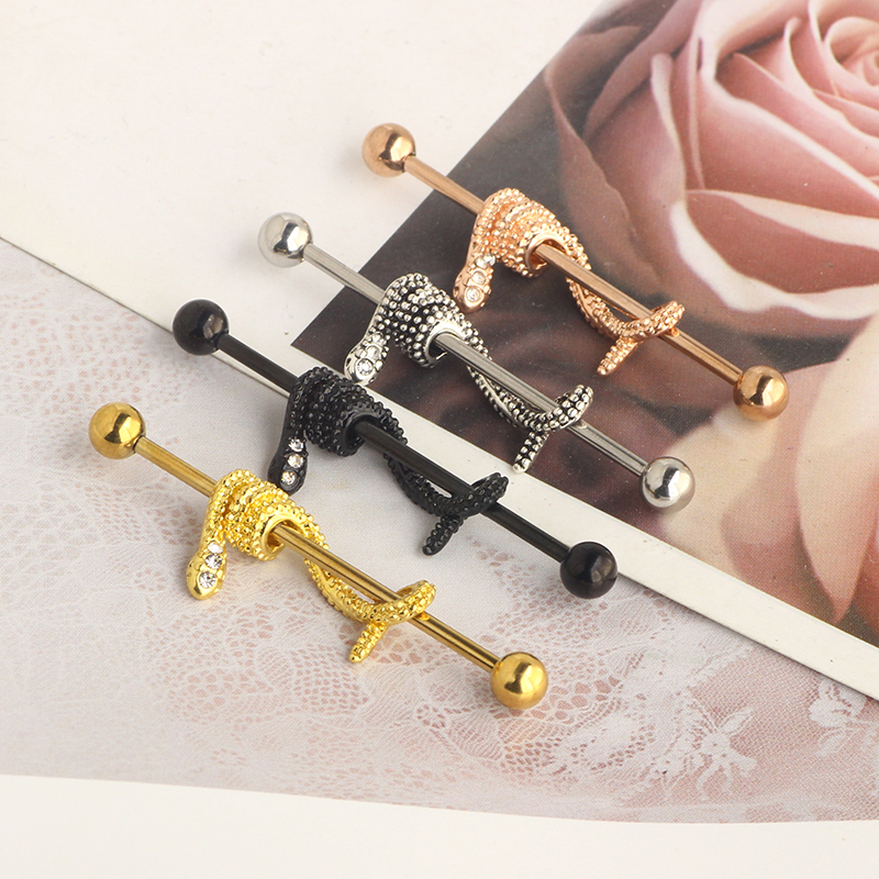 Crystal Snake Industrial Earri - đánh giá và giá Industrial Barbell Long
