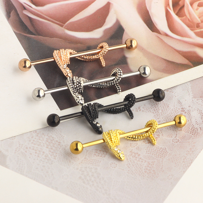 Crystal Snake Industrial Earri - đánh giá và giá Industrial Barbell Long
