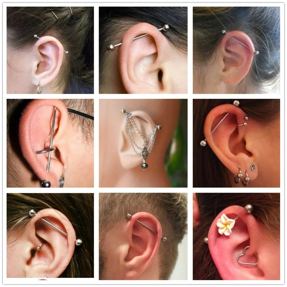 10pcs Internal thread Piercing - đánh giá và giá Industrial Barbell Long