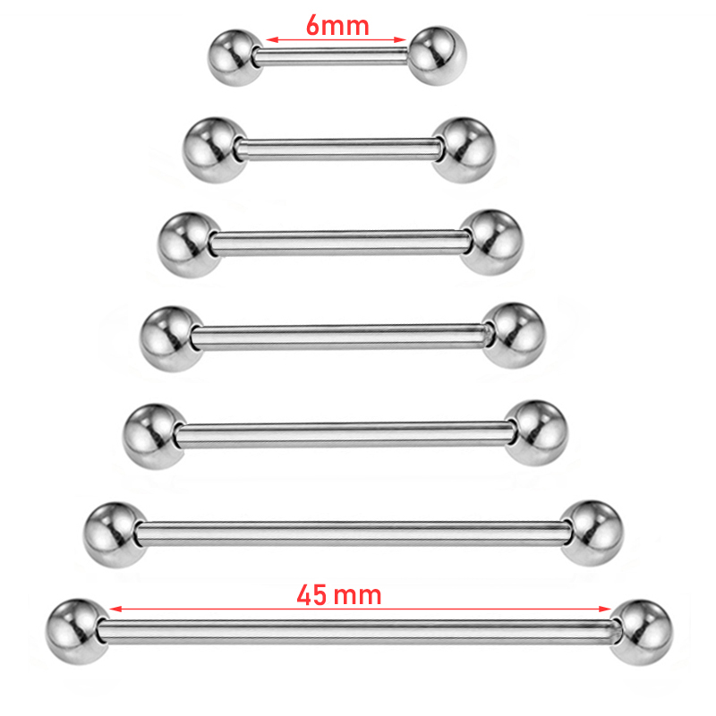 2 Pieces 14G/16G Surgical Stee - đánh giá và giá Industrial Barbell Long