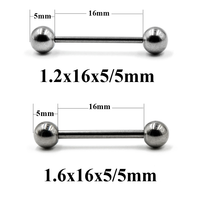 2 Pieces 14G/16G Surgical Stee - đánh giá và giá Industrial Barbell Long