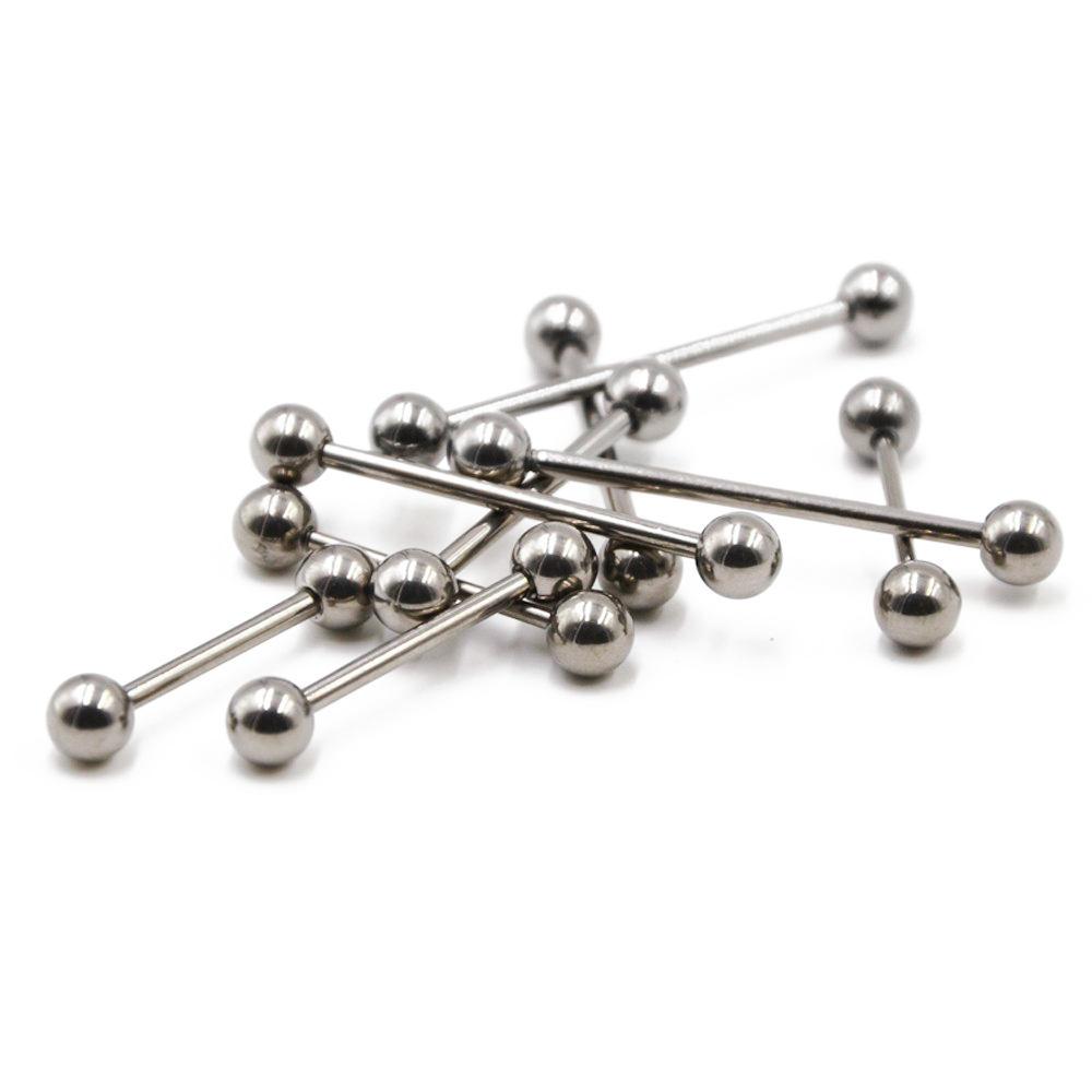2 Pieces 14G/16G Surgical Stee - đánh giá và giá Industrial Barbell Long