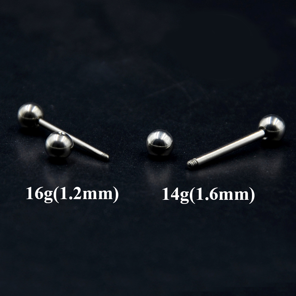 2 Pieces 14G/16G Surgical Stee - đánh giá và giá Industrial Barbell Long