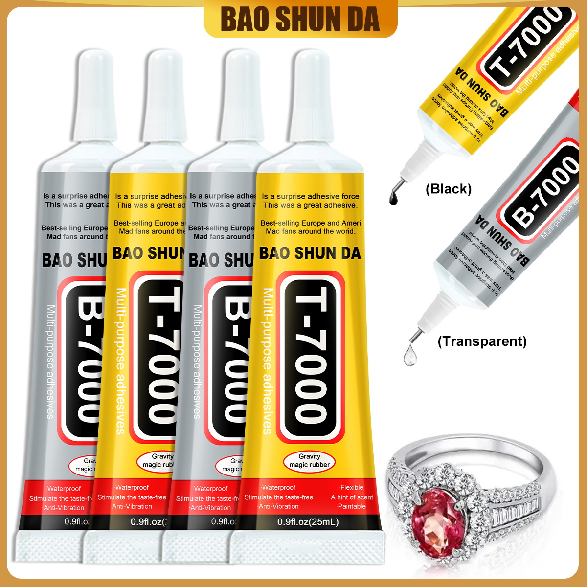 B-7000 25ML transparent adhesi - đánh giá và giá Body Jewelry Tool