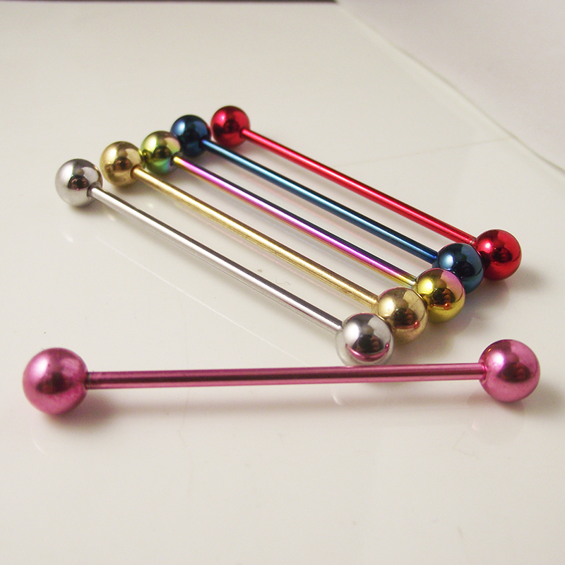 2 Pieces 14G 1.6mm Tongue Ring - đánh giá và giá Industrial Barbell Long
