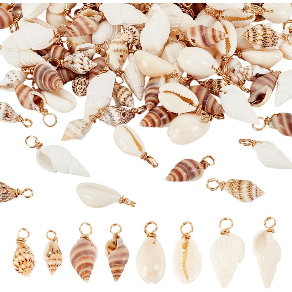 100pcs 4 Styles Natural Shell  - đánh giá và giá Body Jewelry Beach