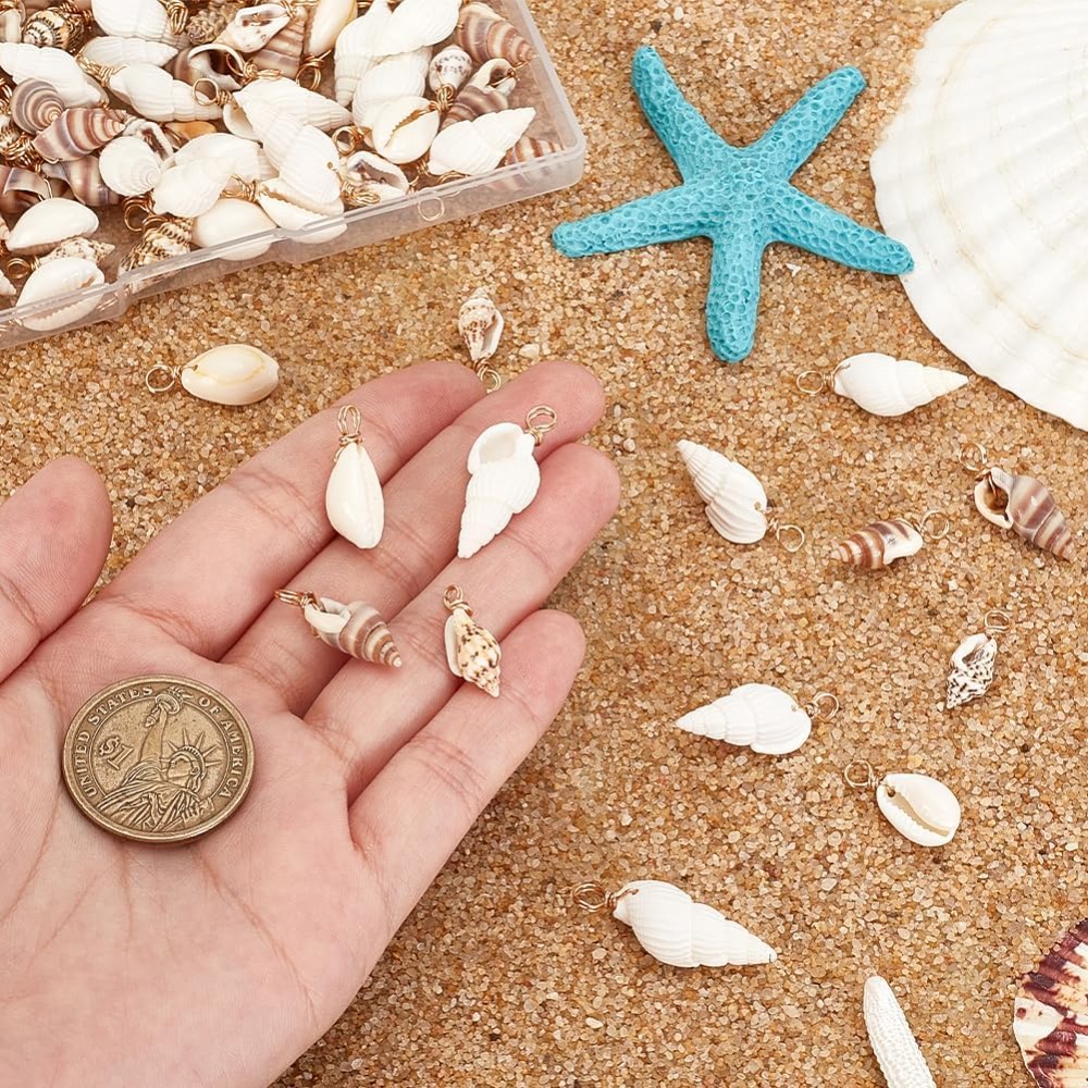 100pcs 4 Styles Natural Shell  - đánh giá và giá Body Jewelry Beach
