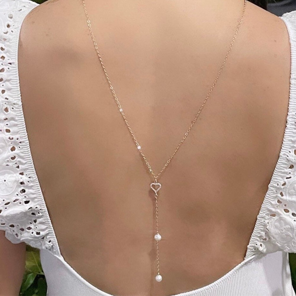 Hollow Heart Bridal Back Chain - đánh giá và giá Body Jewelry For Backless Dress