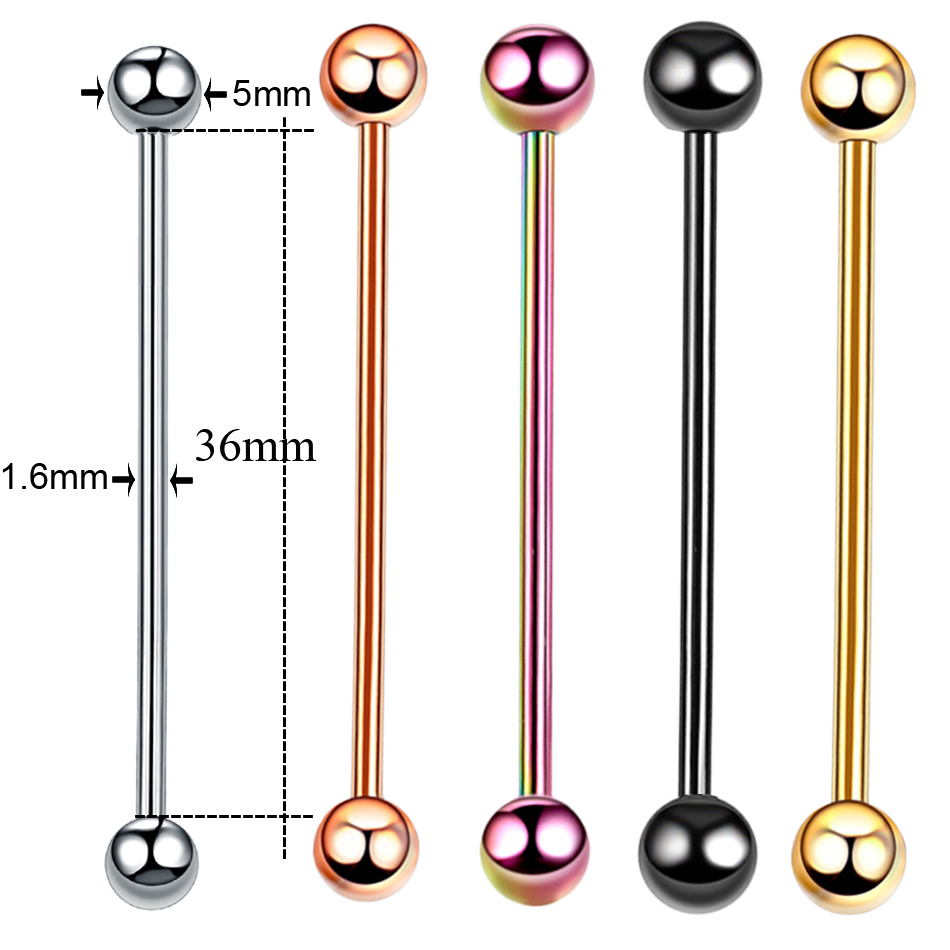 1PC Titanium Piercing Gem Indu - đánh giá và giá Industrial Barbell Long