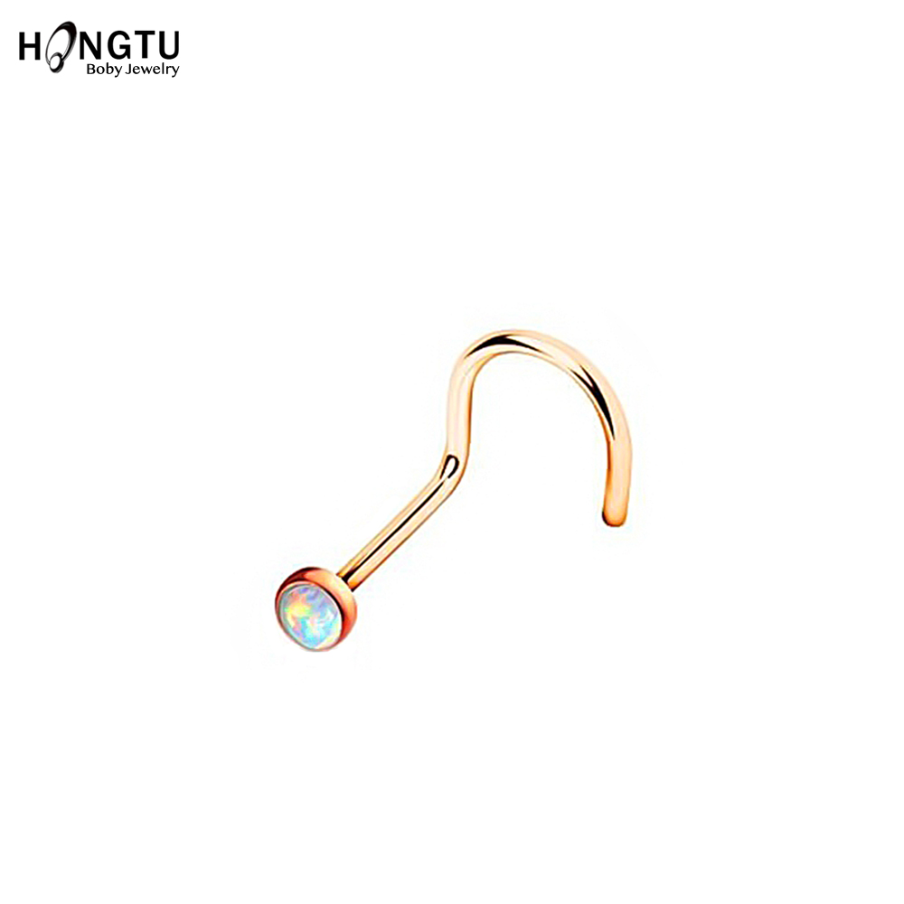 HONGTU 1Pc Opal Nose Screw Rin - đánh giá và giá Body Jewelry Indian