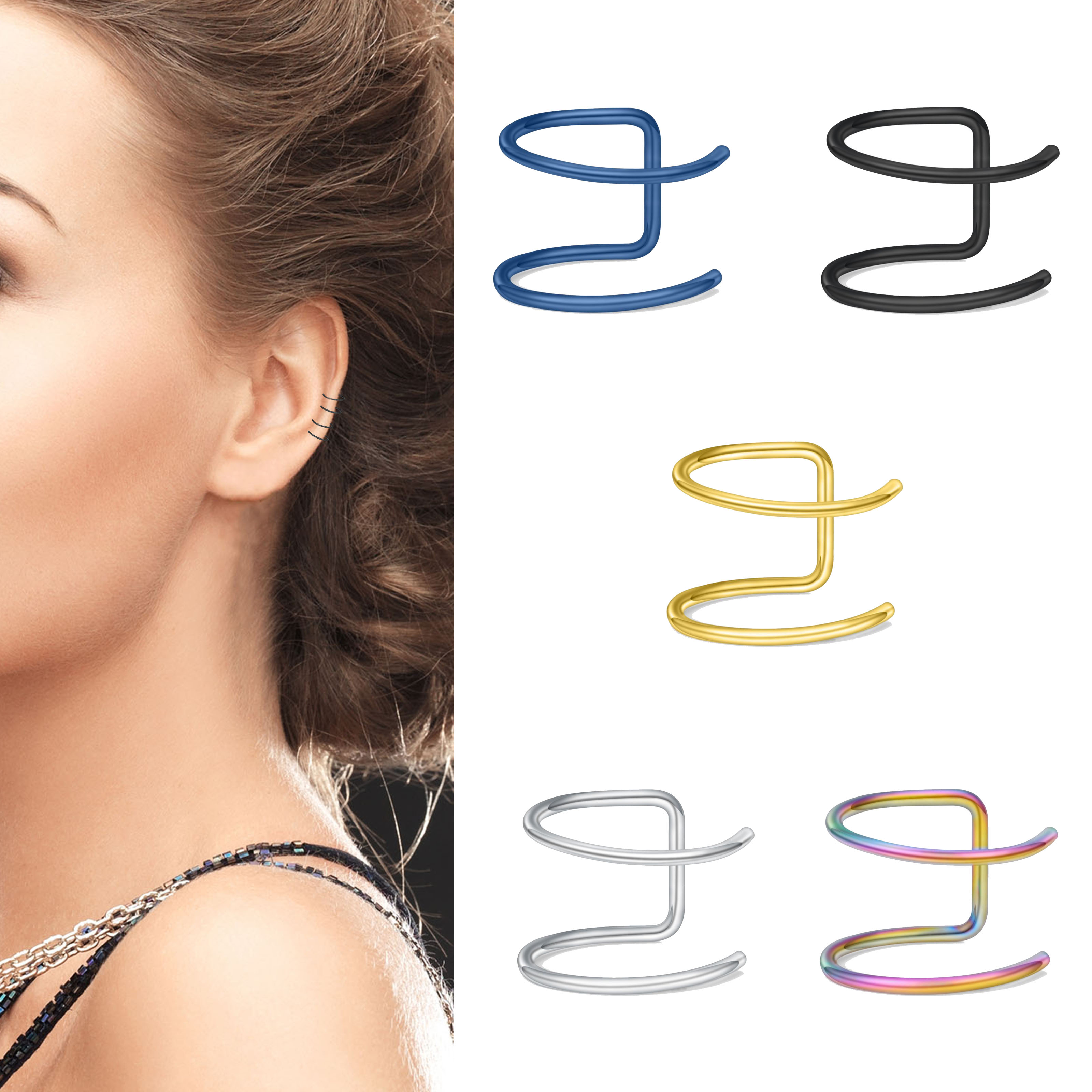 2pcs New No-Piercing Ear Cuffs - đánh giá và giá Body Jewelry And Earrings