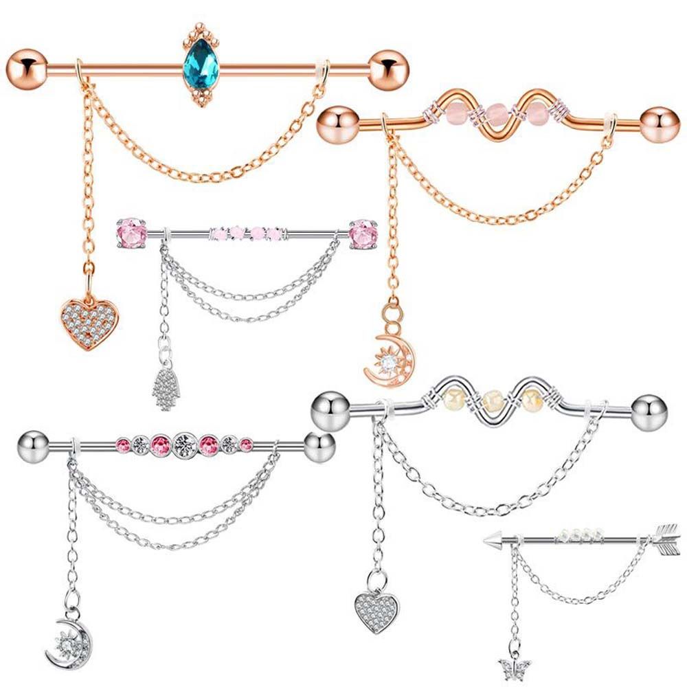 Piercing Jewelry Crystal Barbe - đánh giá và giá Industrial Barbell Long