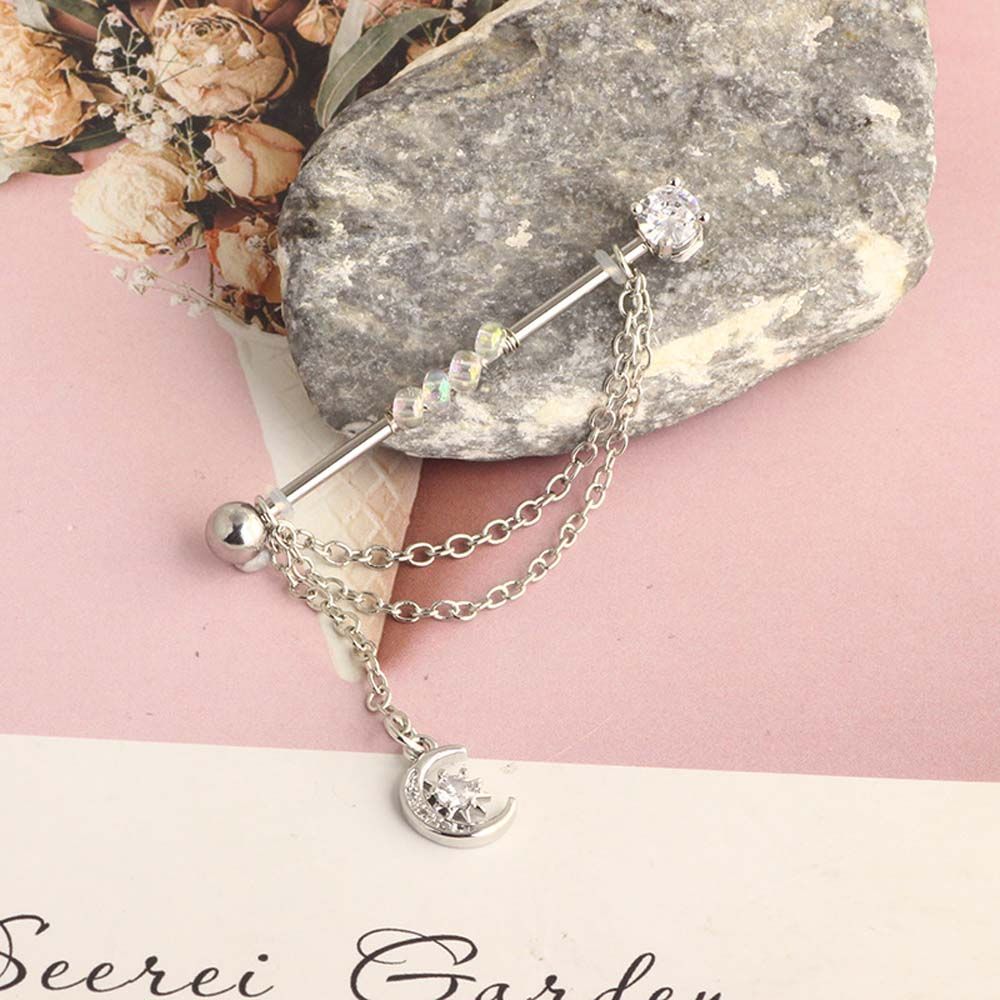 Piercing Jewelry Crystal Barbe - đánh giá và giá Industrial Barbell Long